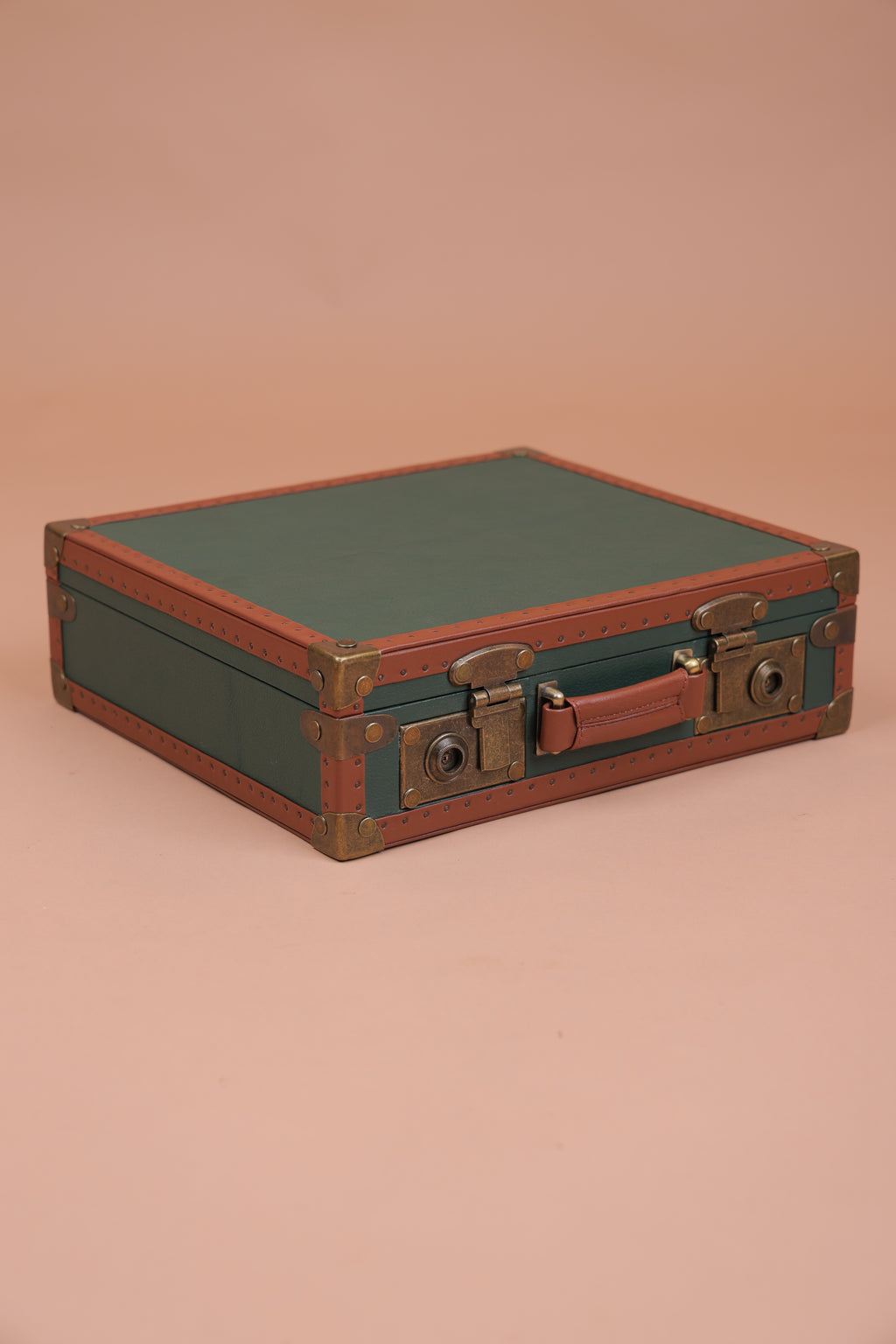 Clocharde Green & Tan Leather Watch Trunk – 12 Slot Luxury Case