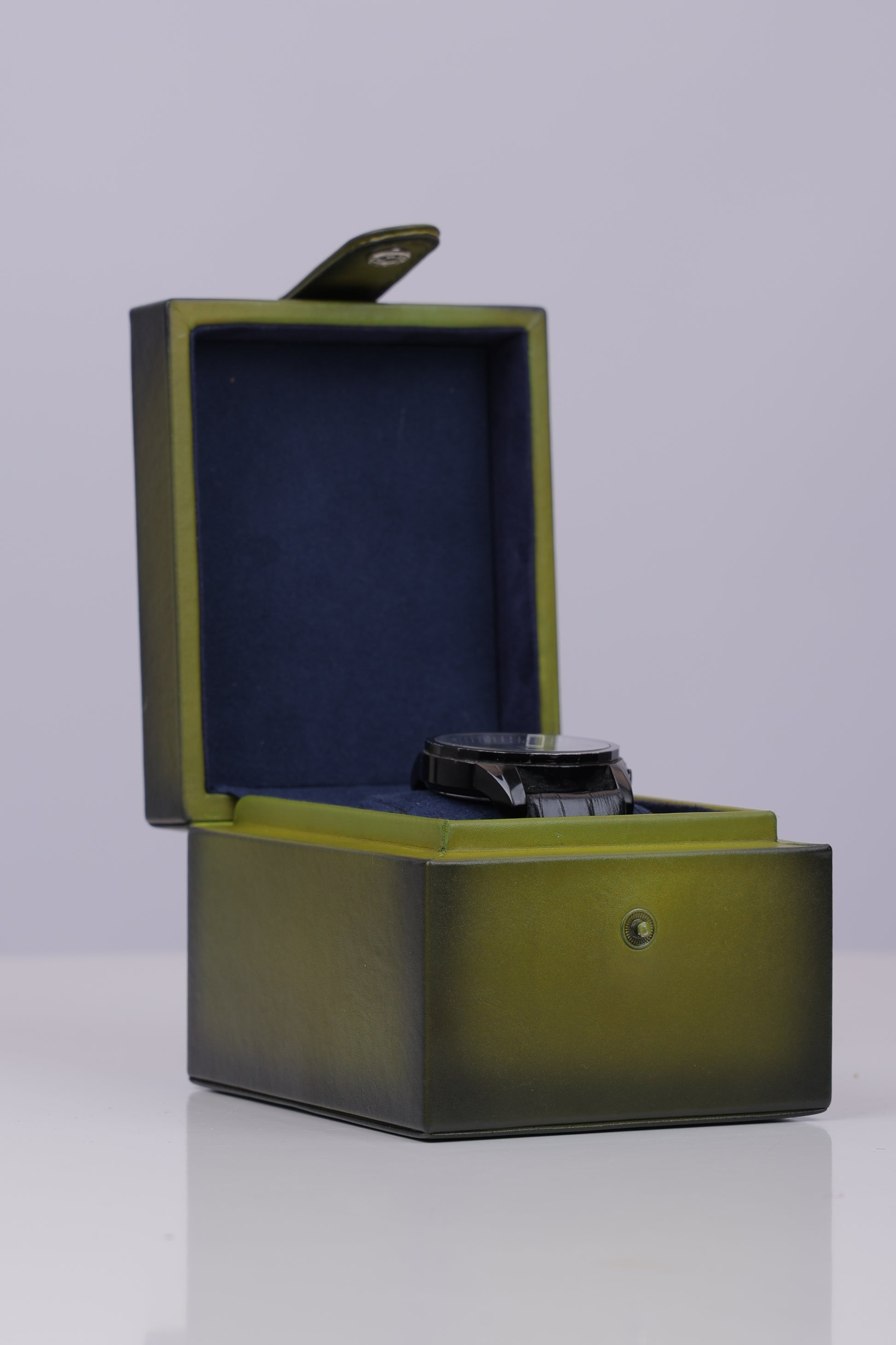 OLIVE PATINA WATCH BOX- 1 SLOT