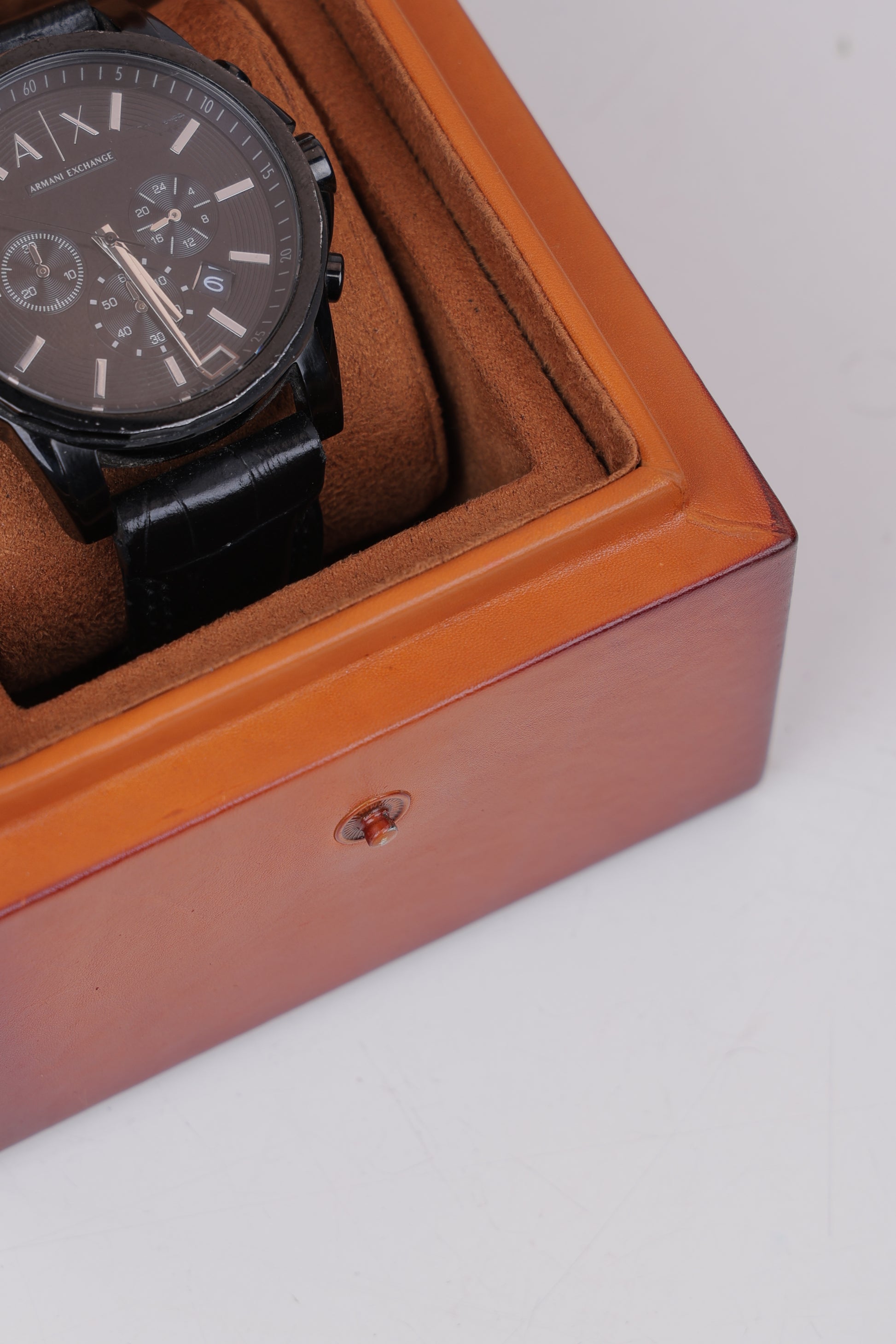 TAN PATINA WATCH BOX- 1 SLOT