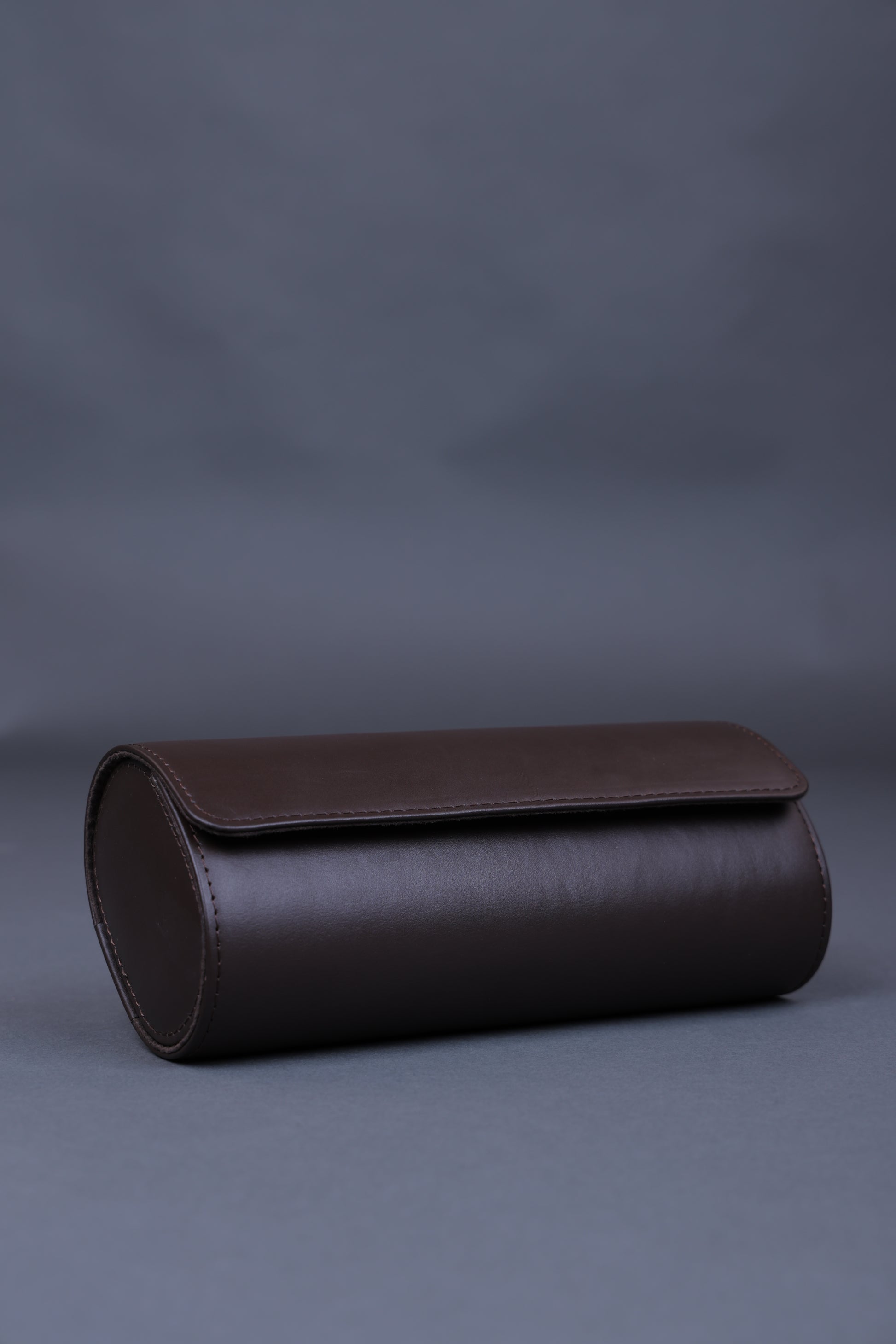 CHOCO EXTERIOR CHOCO INTERIOR WATCH ROLL- 3 SLOT