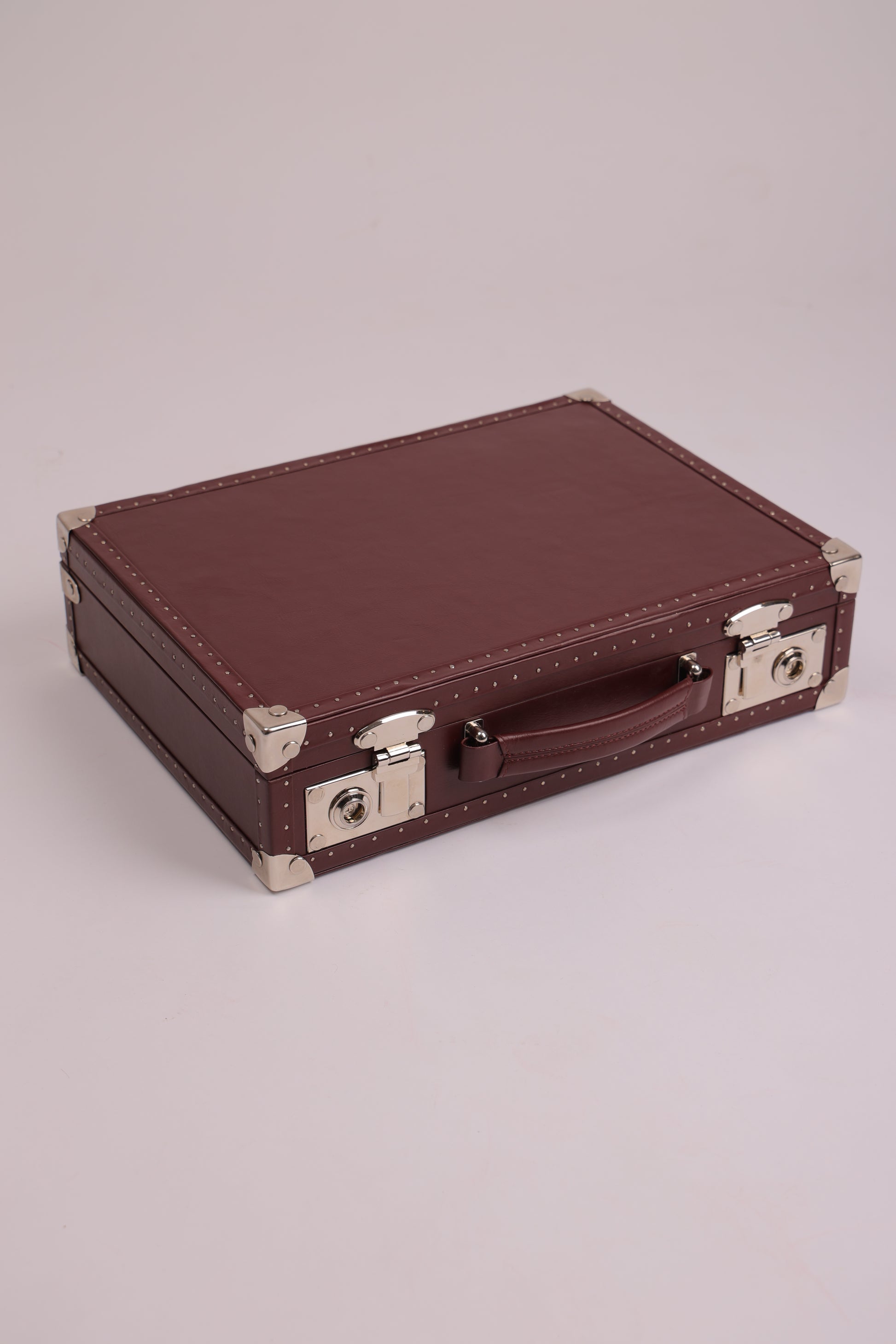 Clocharde Burgundy Leather Watch Trunk – 15 Slot Luxury Storage Case