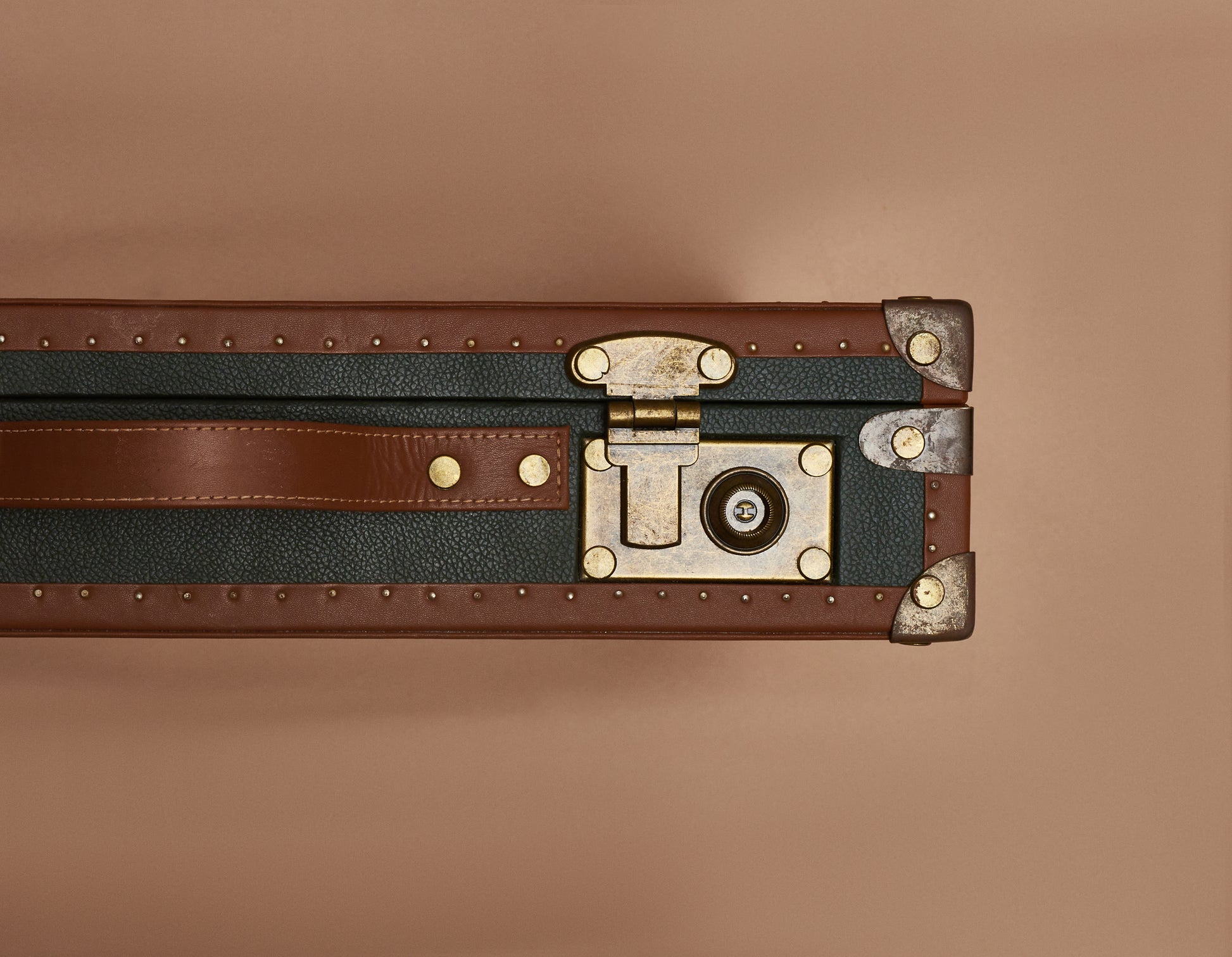 Forest Green Leather 24-Slot Watch Trunk with Brown Suede Interior