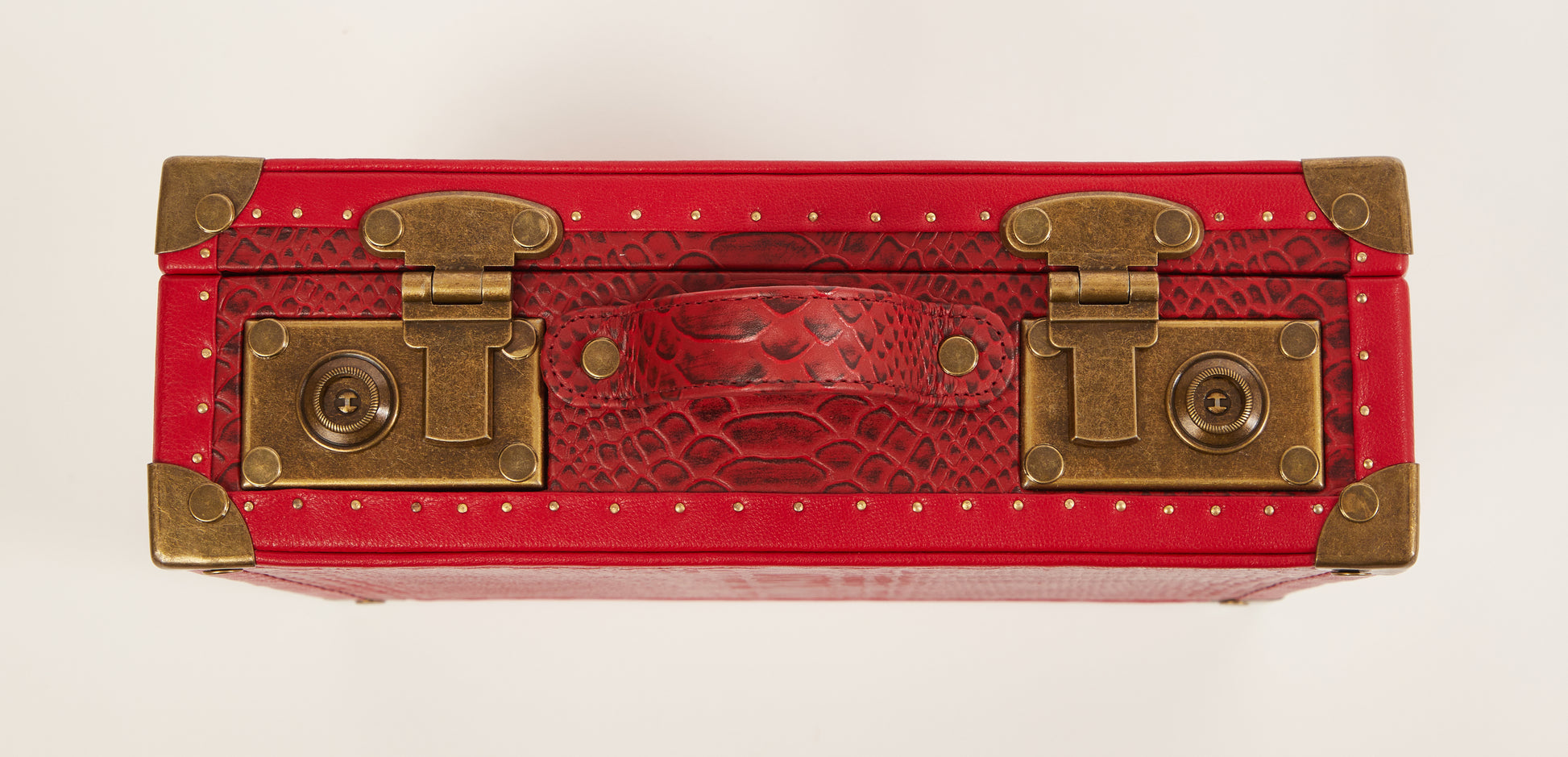 The Scarlet Python – Red Exotic Leather Watch Case-12 slot