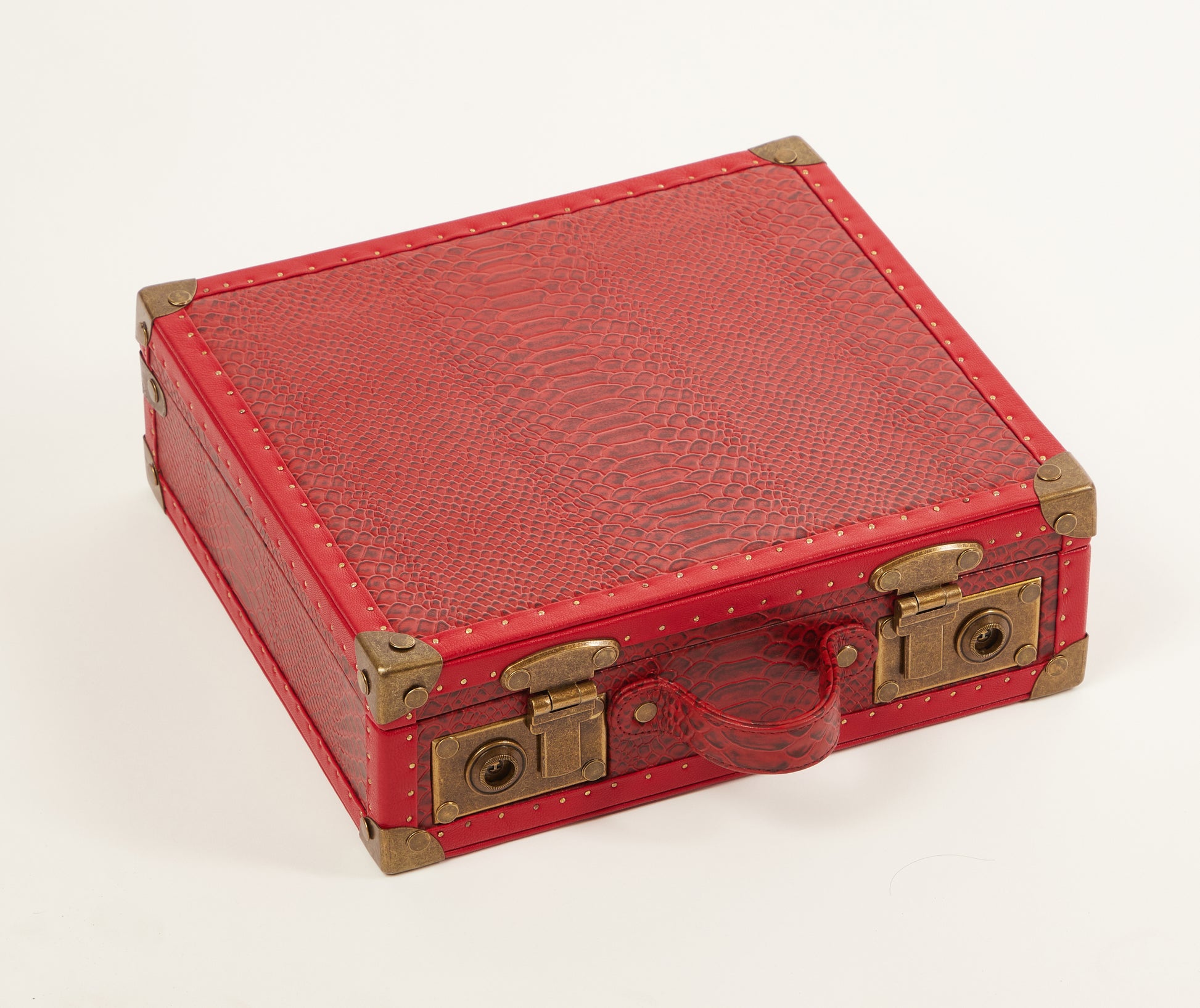 The Scarlet Python – Red Exotic Leather Watch Case-12 slot