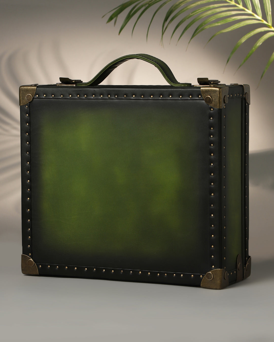 Verdant Patina Watch Box – Travel Case & Collector Trunk with Custom Cushions- 6 slots