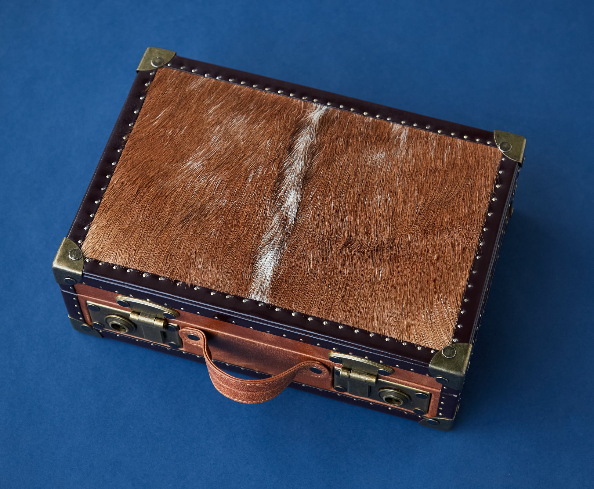 Rust Brown Hide 8-Slot Watch Box