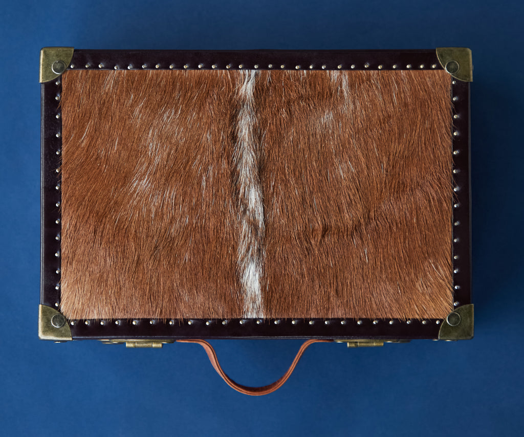 Rust Brown Hide 8-Slot Watch Box
