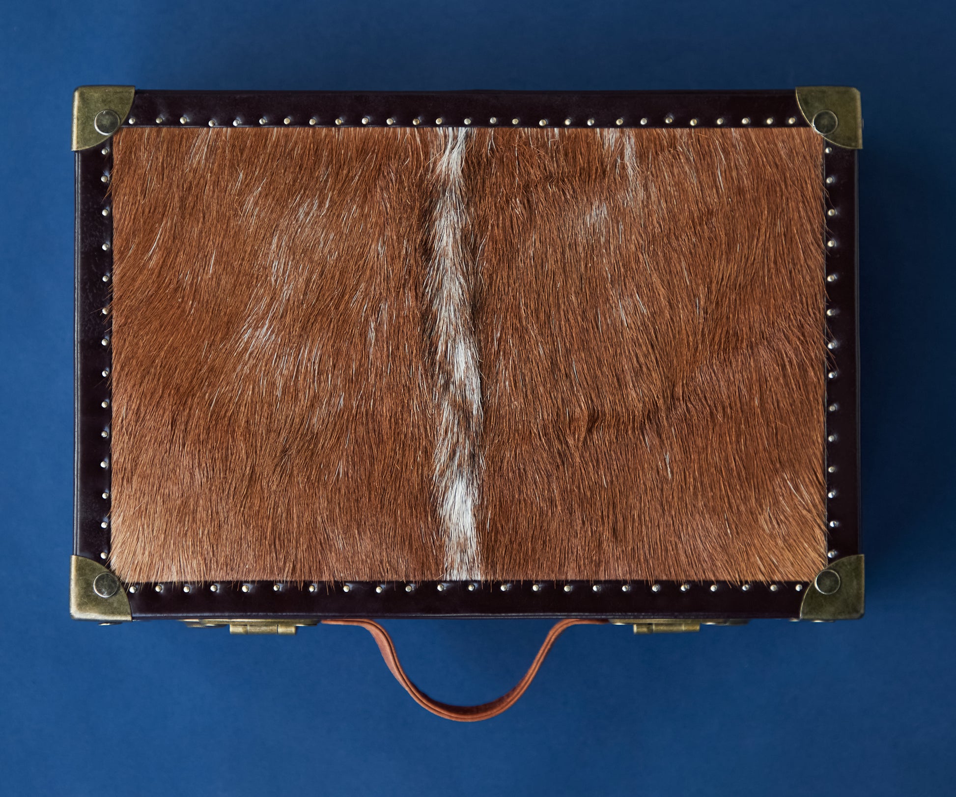 Rust Brown Hide 8-Slot Watch Box